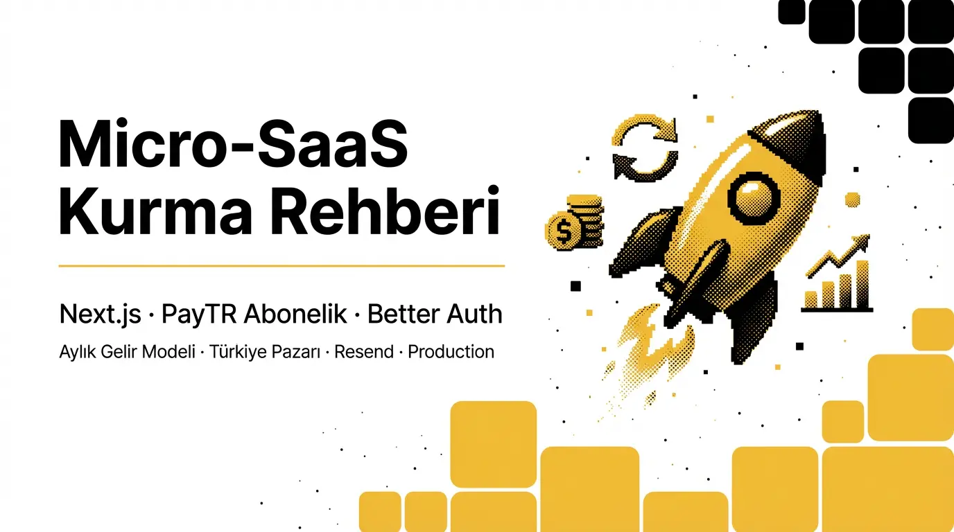 Türkiye'de Micro-SaaS Kurma: Next.js + PayTR Abonelik + Better Auth ile Aylık Gelir Modeli