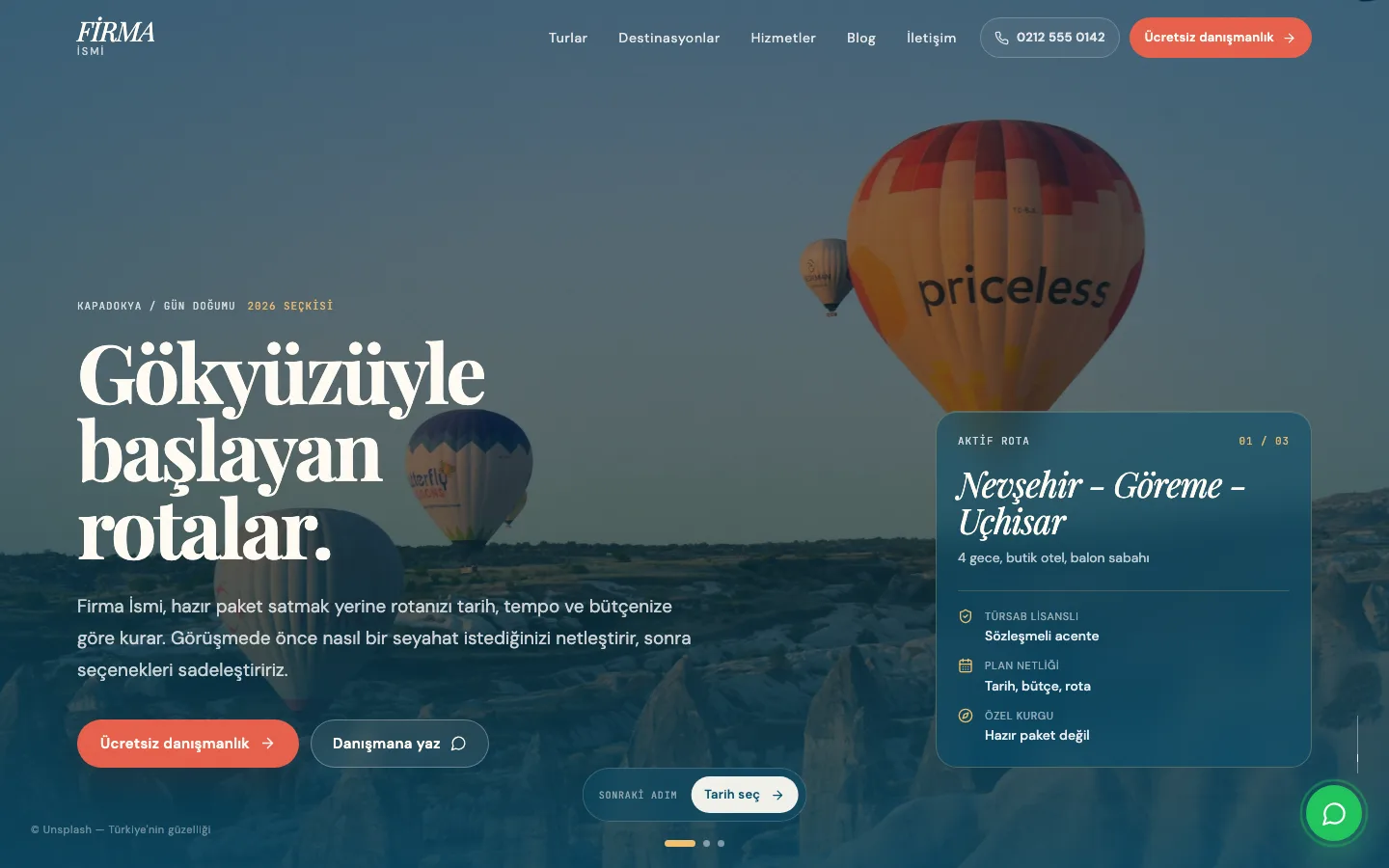 Acente web sitesi örneği ekran görüntüsü