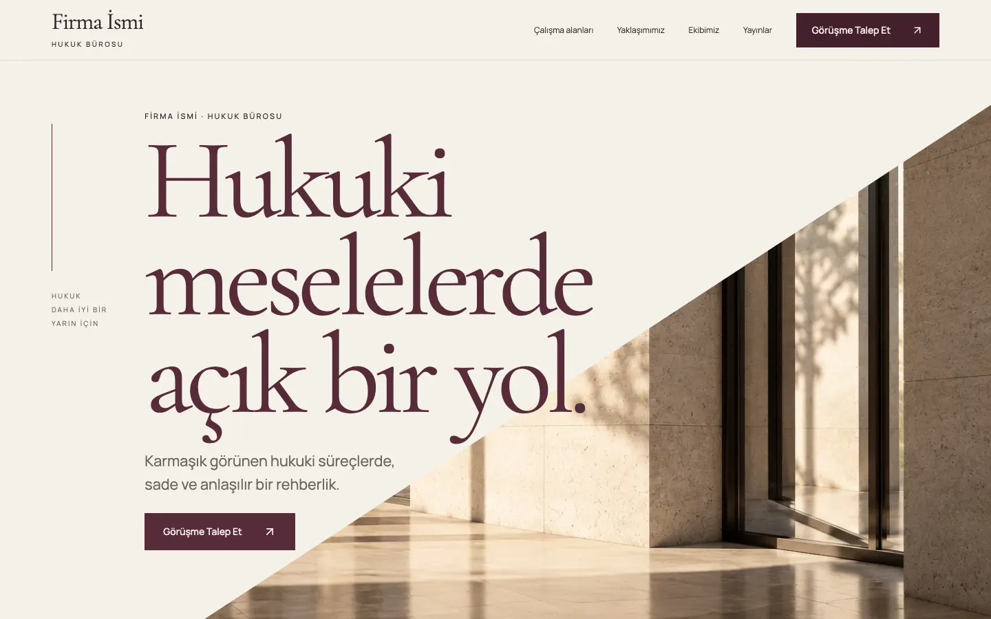 Avukat web sitesi örneği ekran görüntüsü