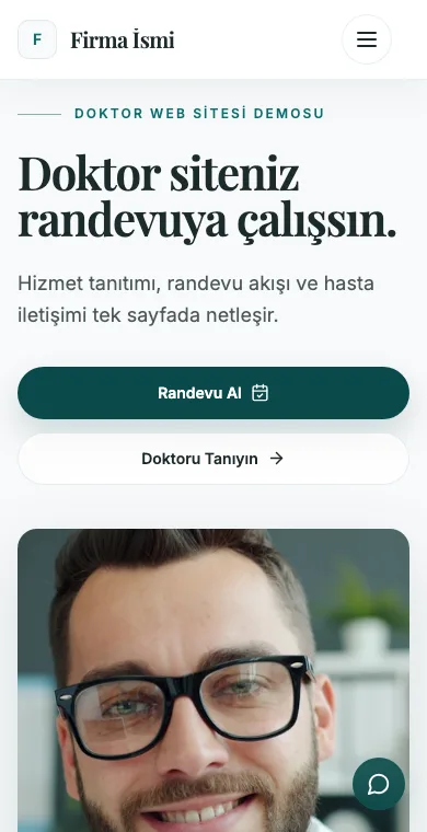 Doktor mobil web sitesi örneği ekran görüntüsü