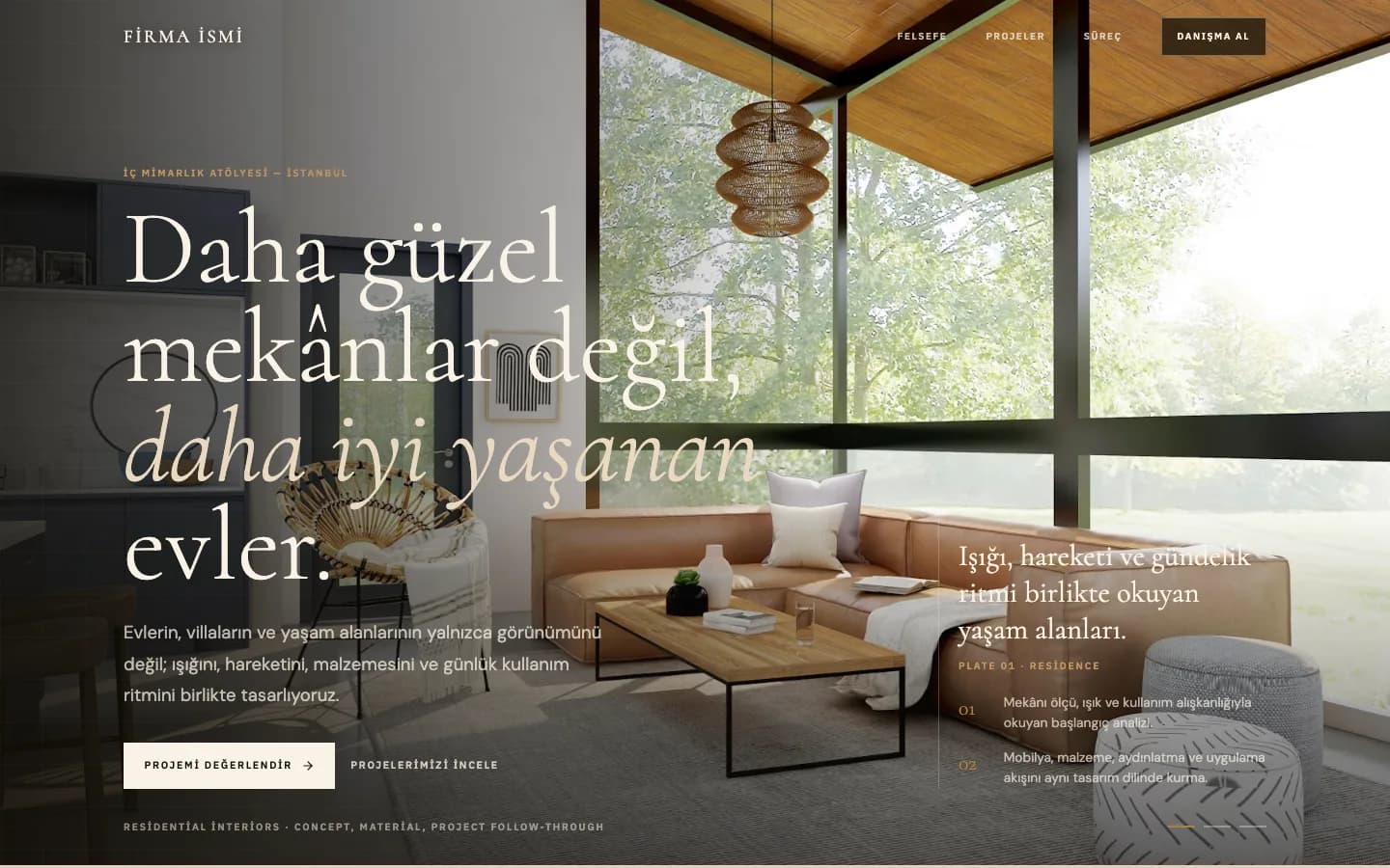 İç Mimar web sitesi örneği ekran görüntüsü