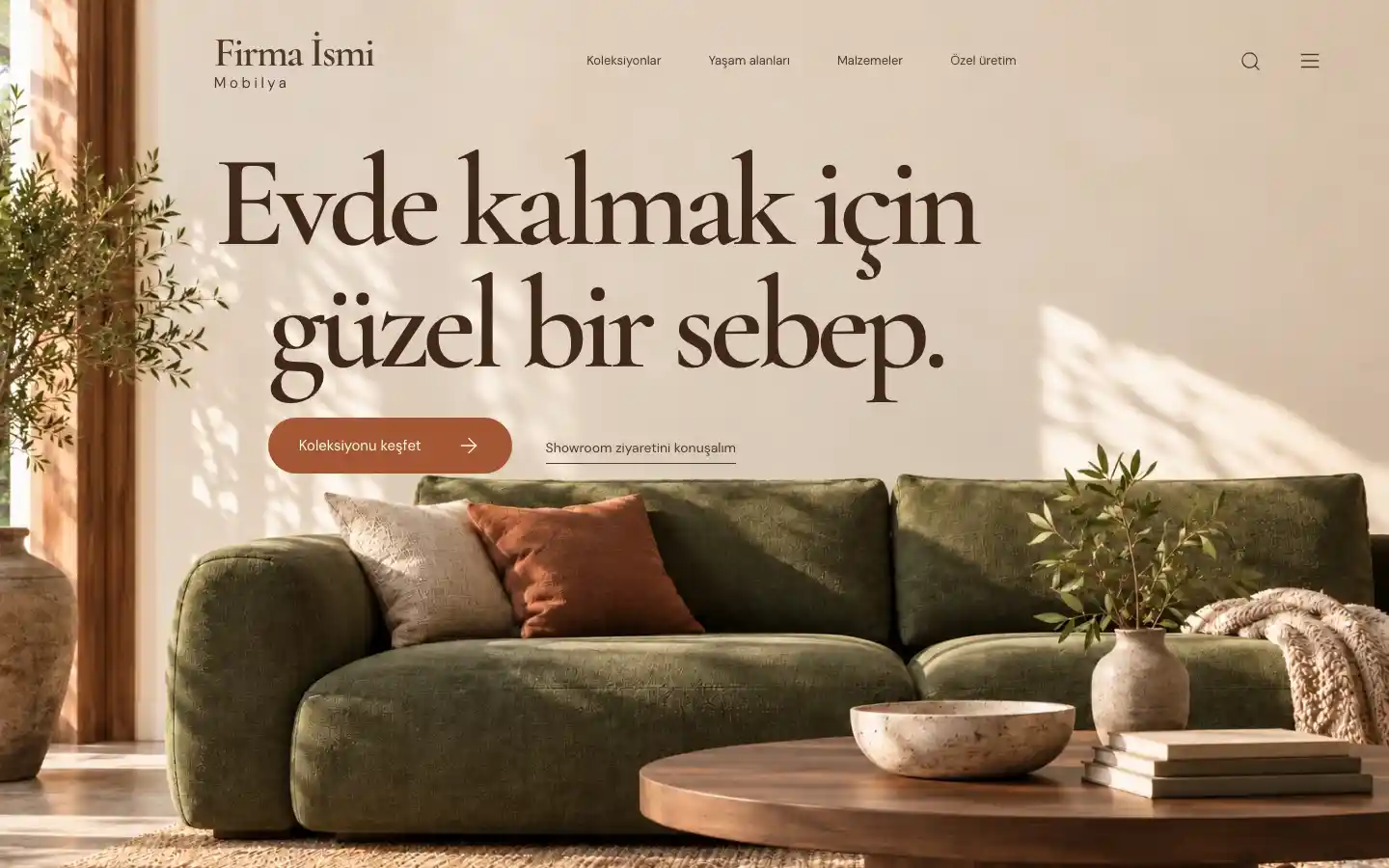 Mobilya web sitesi örneği ekran görüntüsü