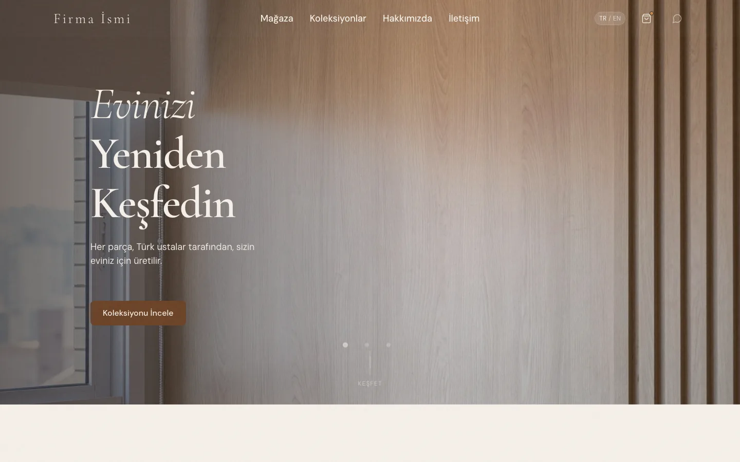 Mobilya web sitesi örneği ekran görüntüsü
