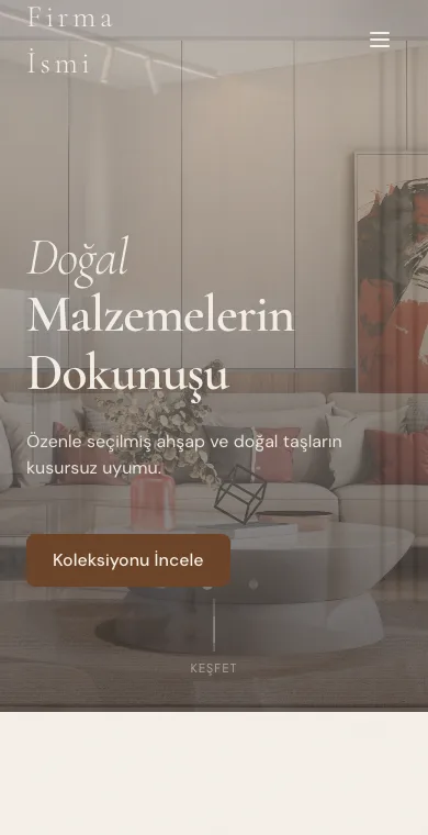 Mobilya mobil web sitesi örneği ekran görüntüsü