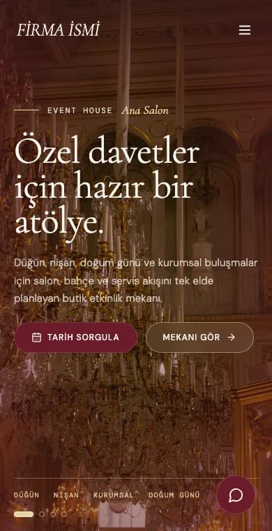 Organizasyon mobil web sitesi örneği ekran görüntüsü