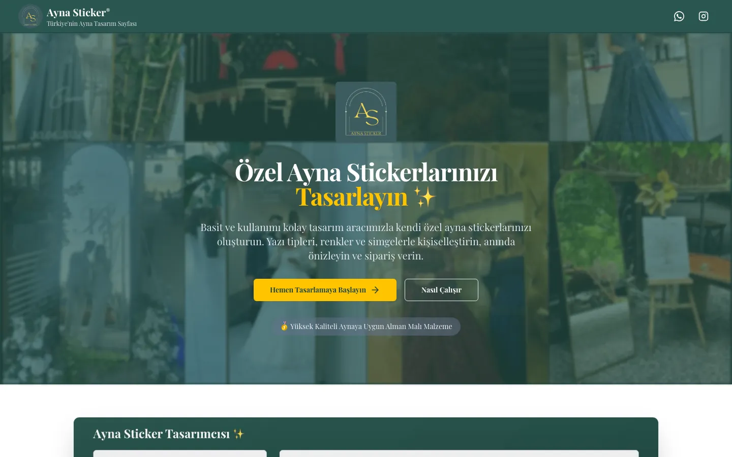 Ayna Sticker®: Online Tasarım Araçlı Ayna Sticker Sitesi